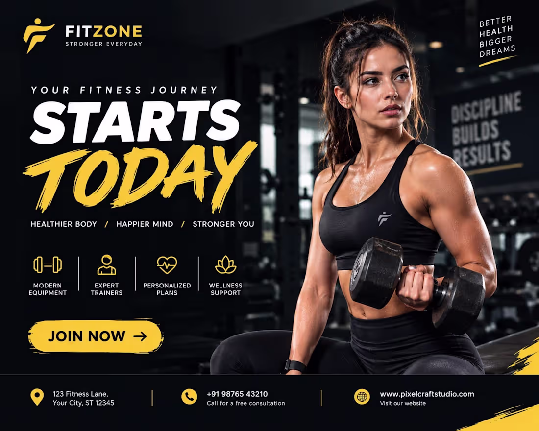 Cover image for Fitness Advertisement Poster | FitZone
I