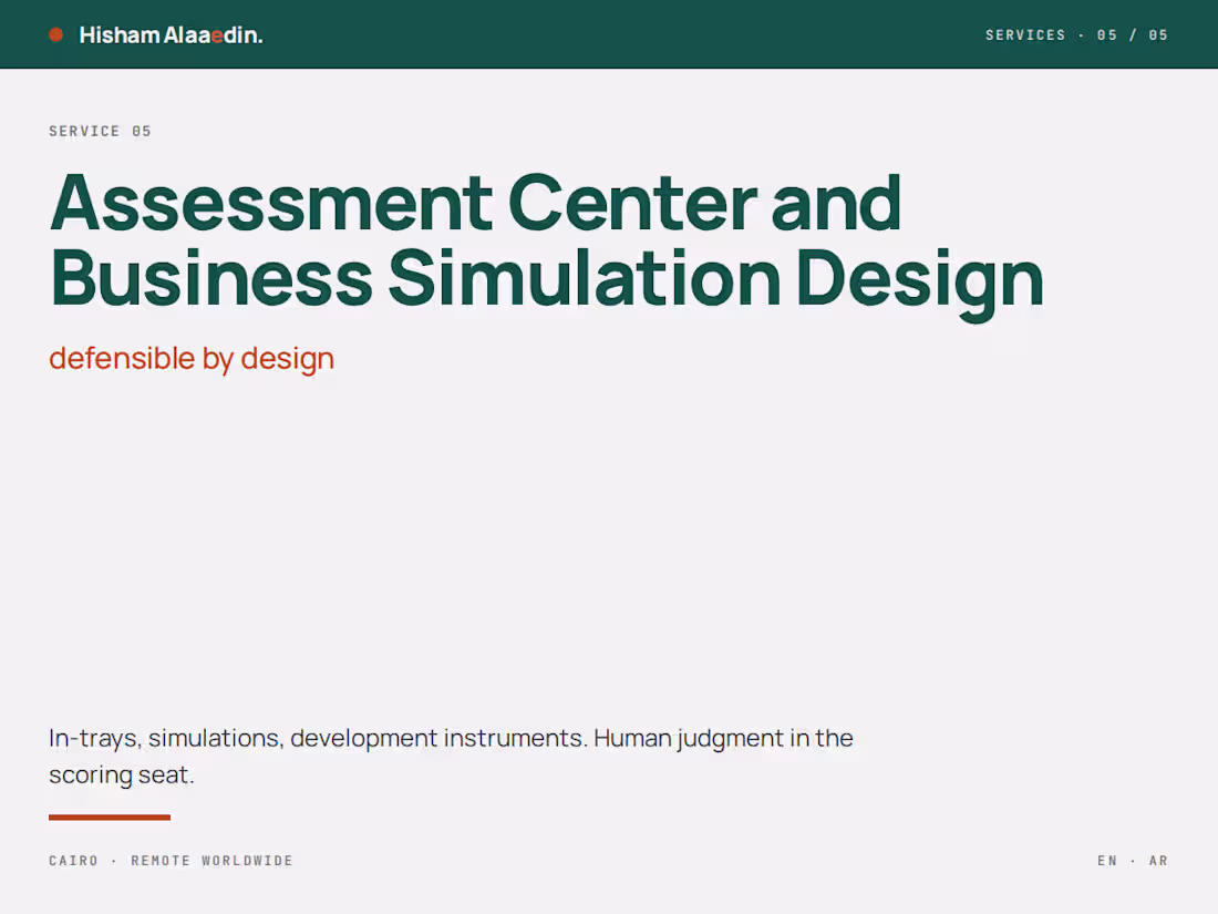 Cover image for Assessment Center and Business Simulation Design