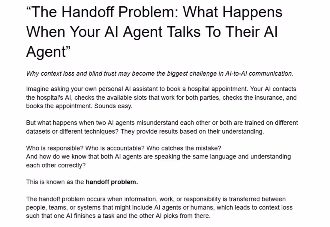 Cover image for The Handoff Problem" explores what