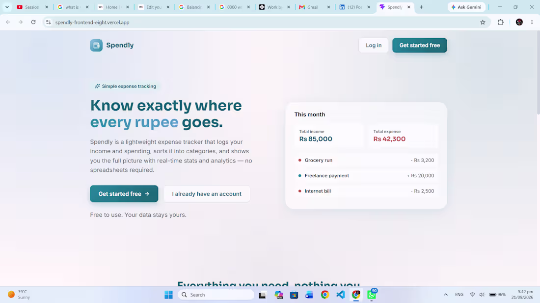 Cover image for Spendly- The Expense Tracker,
I always
