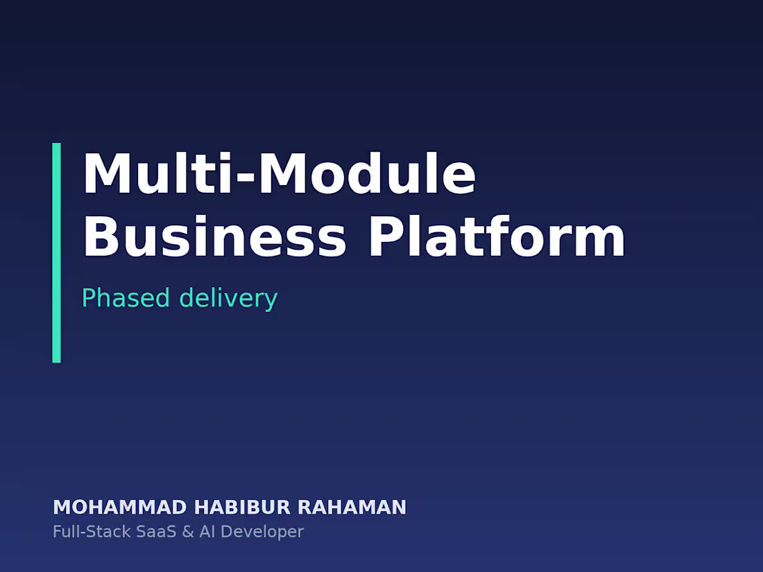 Cover image for Multi-Module Business Platform, Phased Delivery