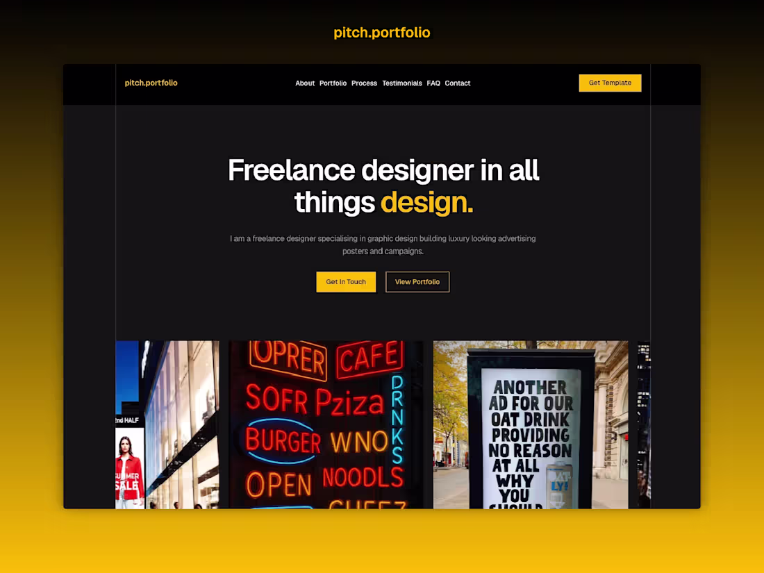 Cover image for Pitched - Personal Portfolio Framer Template