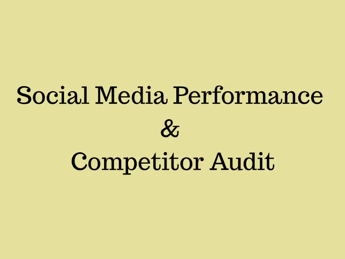Cover image for Social Media Performance & Competitor Audit