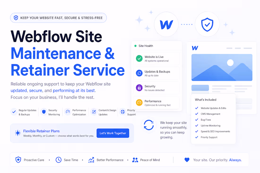 Cover image for Webflow Maintenance & Retainer
