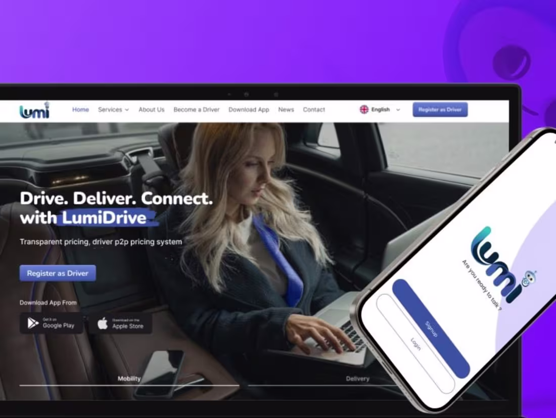 Cover image for LUMI- Ride Hailing App UI/UX Design 