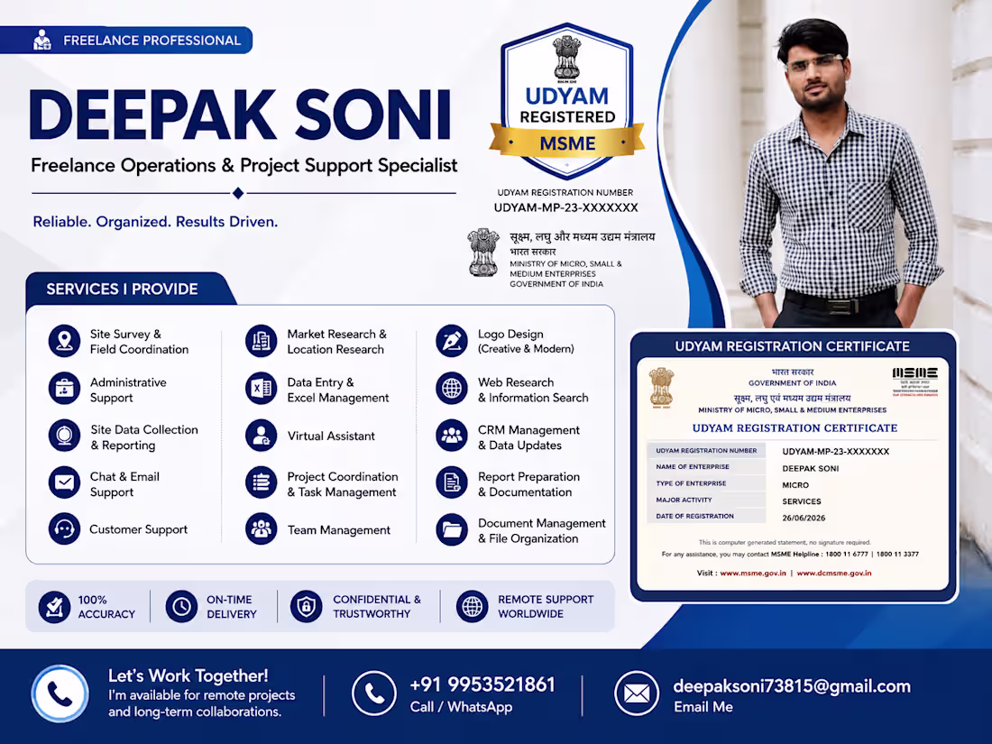 Cover image for Business Support & Virtual Assistant Services