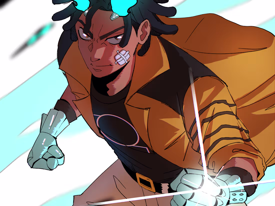 Cover image for Comic book character illustration