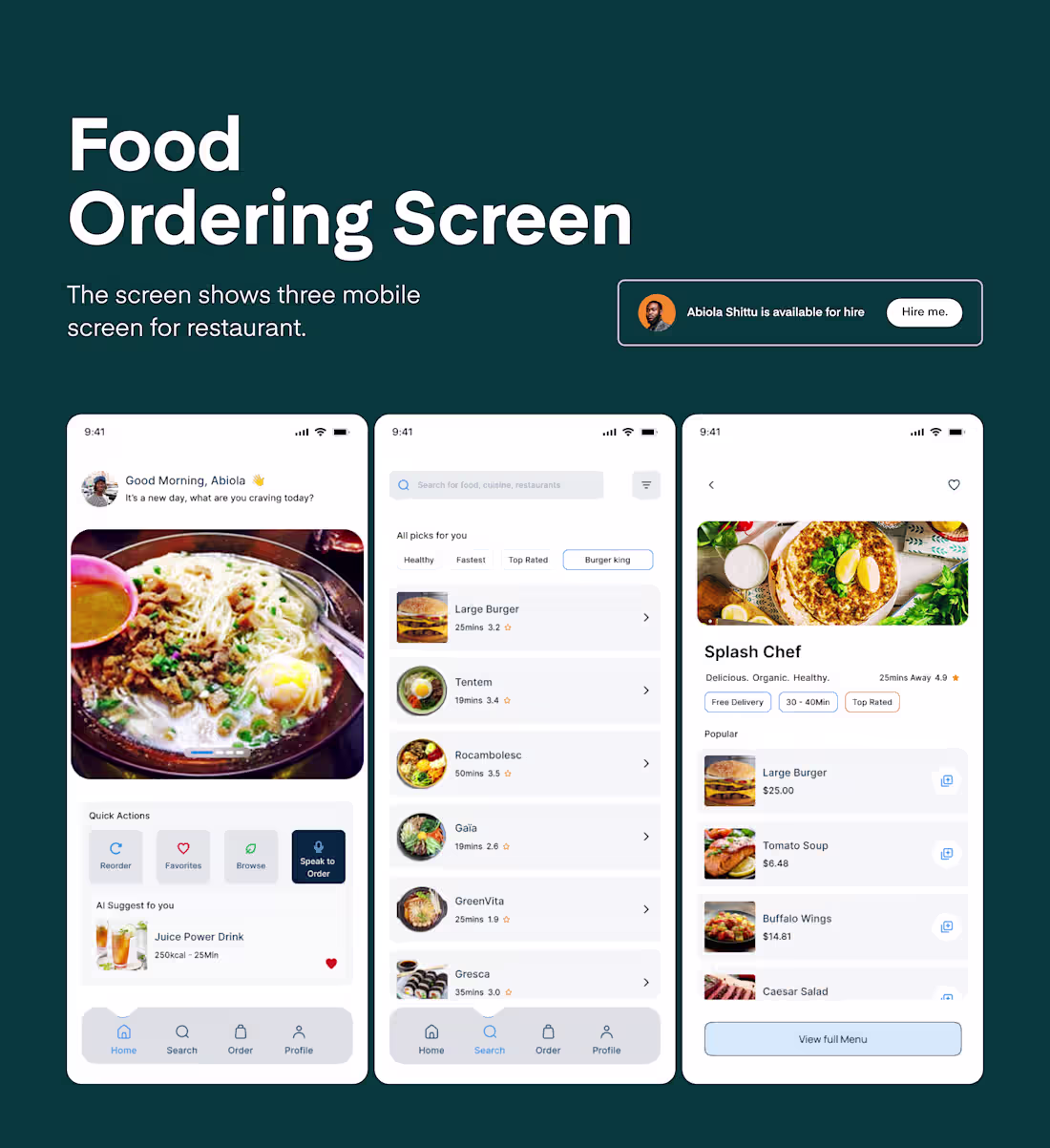 Cover image for Designed a modern Food Delivery