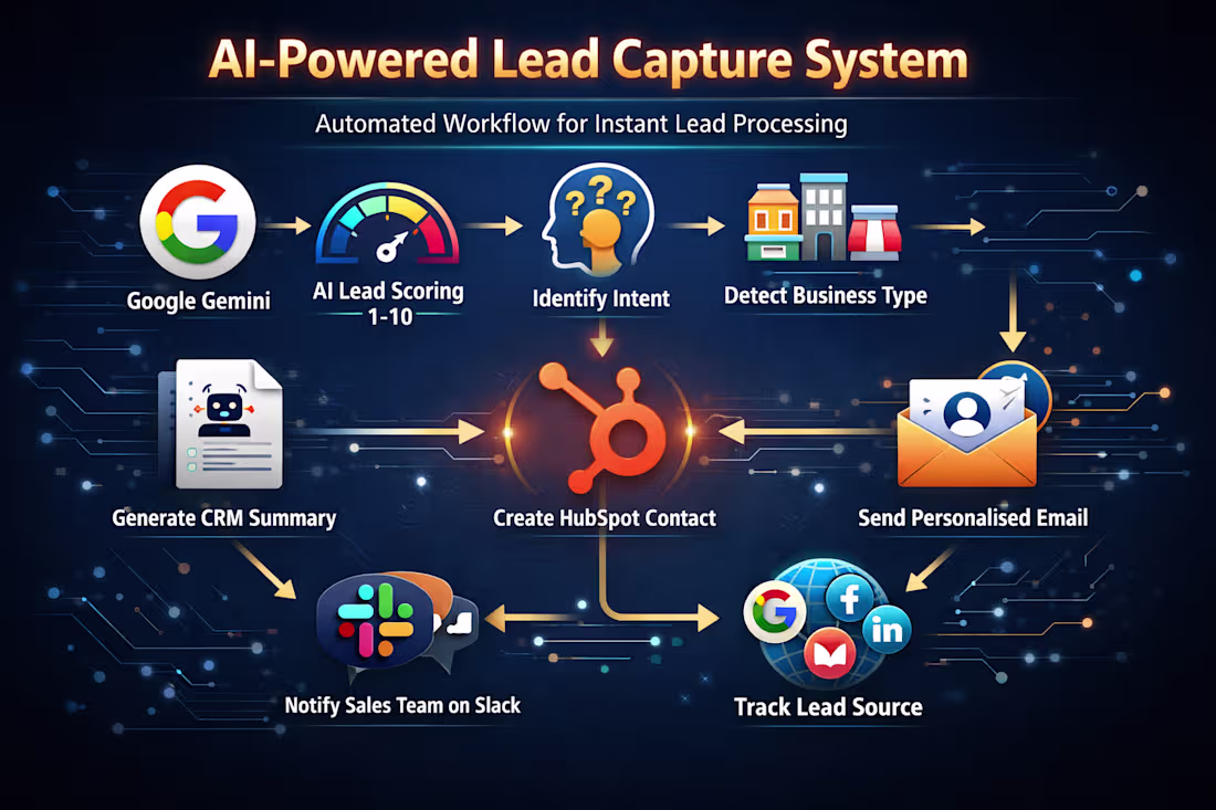 Cover image for  LeadMind AI  —  Intelligent Lead Capture & Scoring Pipeline