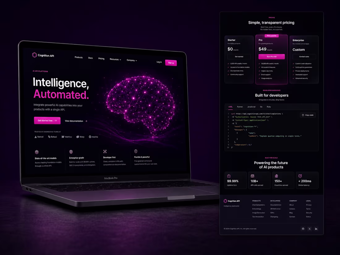 Cover image for Cognition API AI SaaS Website