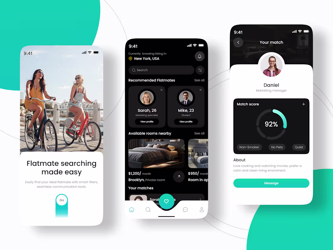 Cover image for Flatmate Finder App UI Design