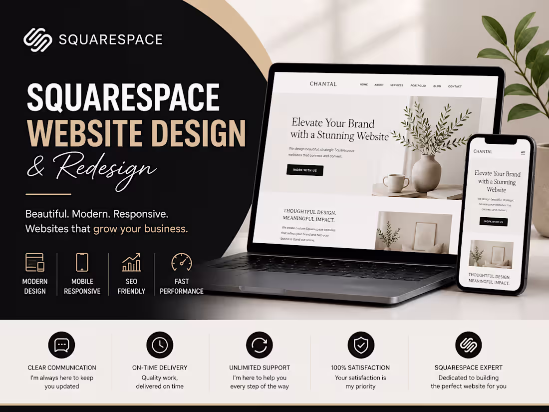 Cover image for I will build squarespace website design or redesign squarespace 