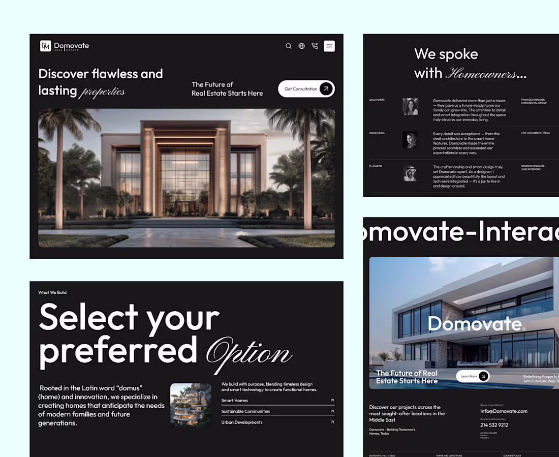 Cover image for Domovate Real-estate website