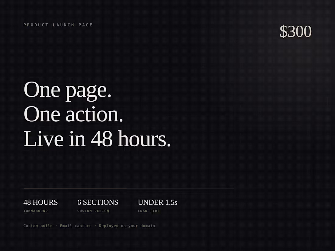 Cover image for Product Launch Page - Ready in 48 Hours