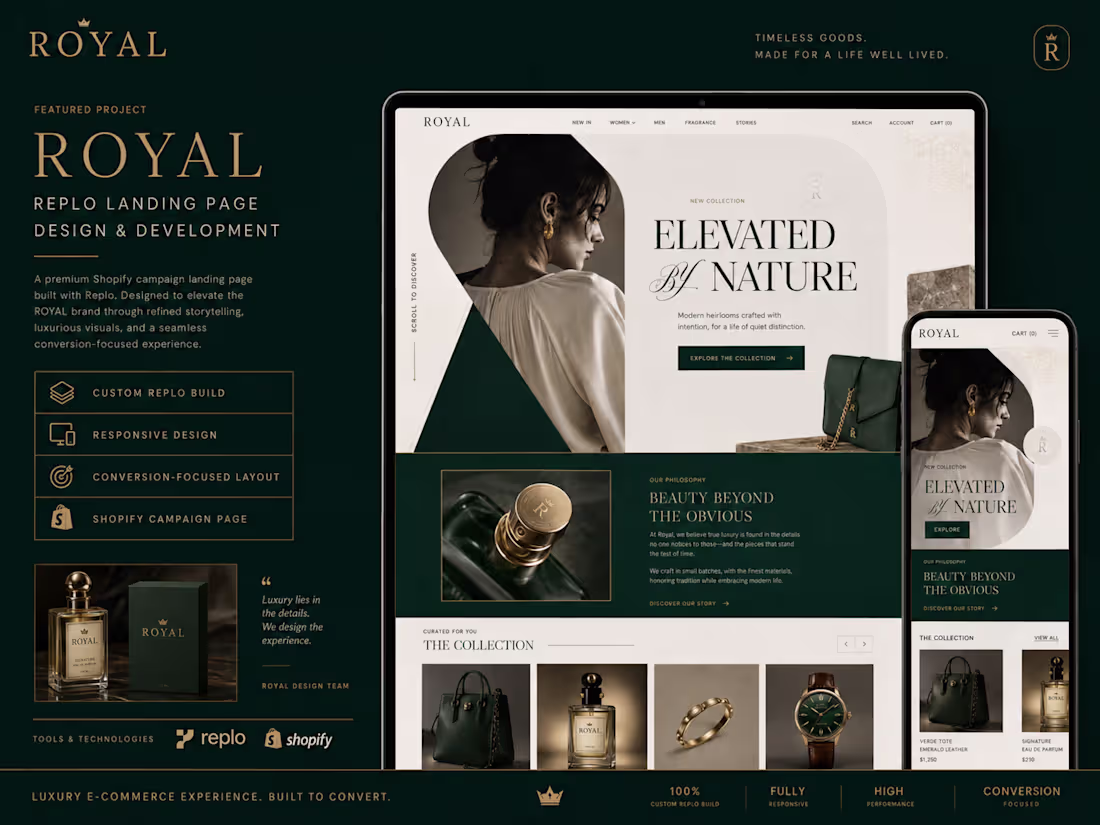 Cover image for Royal Shopify Campaign Landing Page Design & Development