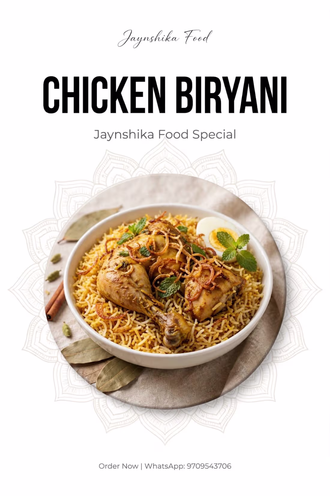 Cover image for CHICKEN BIRYANI - Jaynshika Food Special Poster