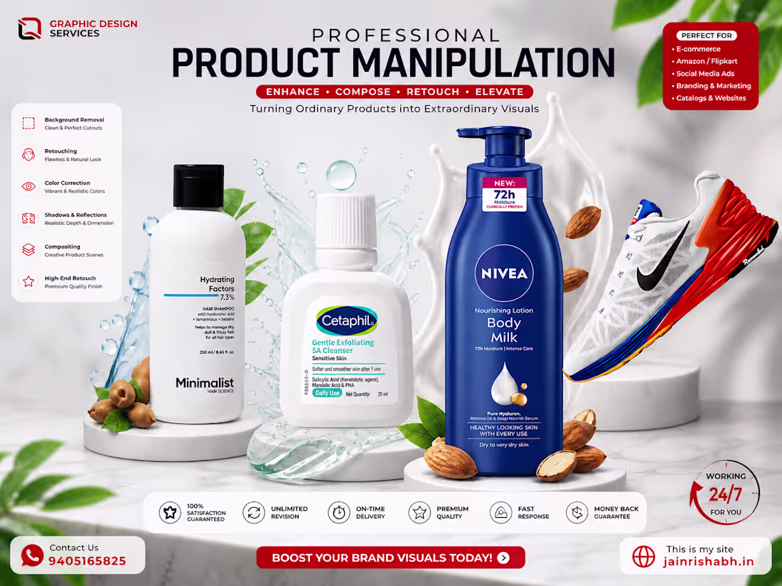 Cover image for Professional Product Manipulation & Graphic Design for Ads