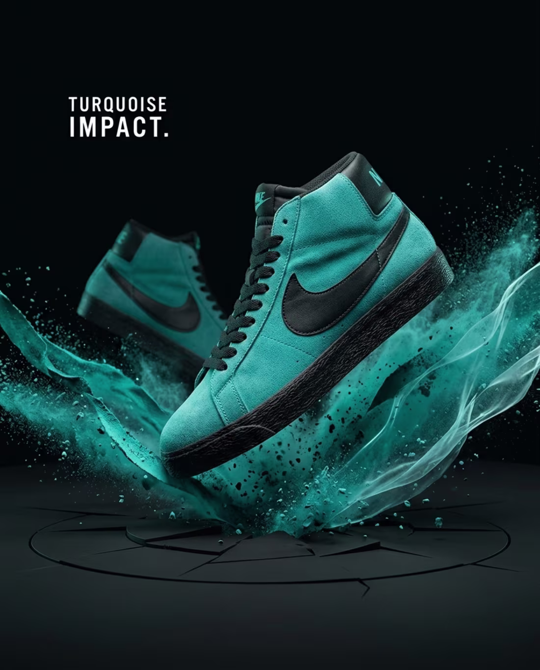 Cover image for It's a turquoise suede high-top