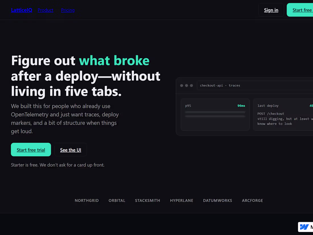 Cover image for Unsolicited redesign of LatticeIQ's landing