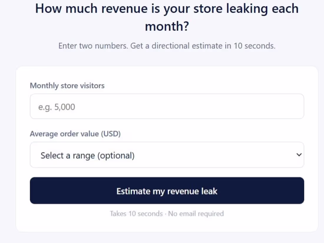 Cover image for Revenue Leak Calculator Open your