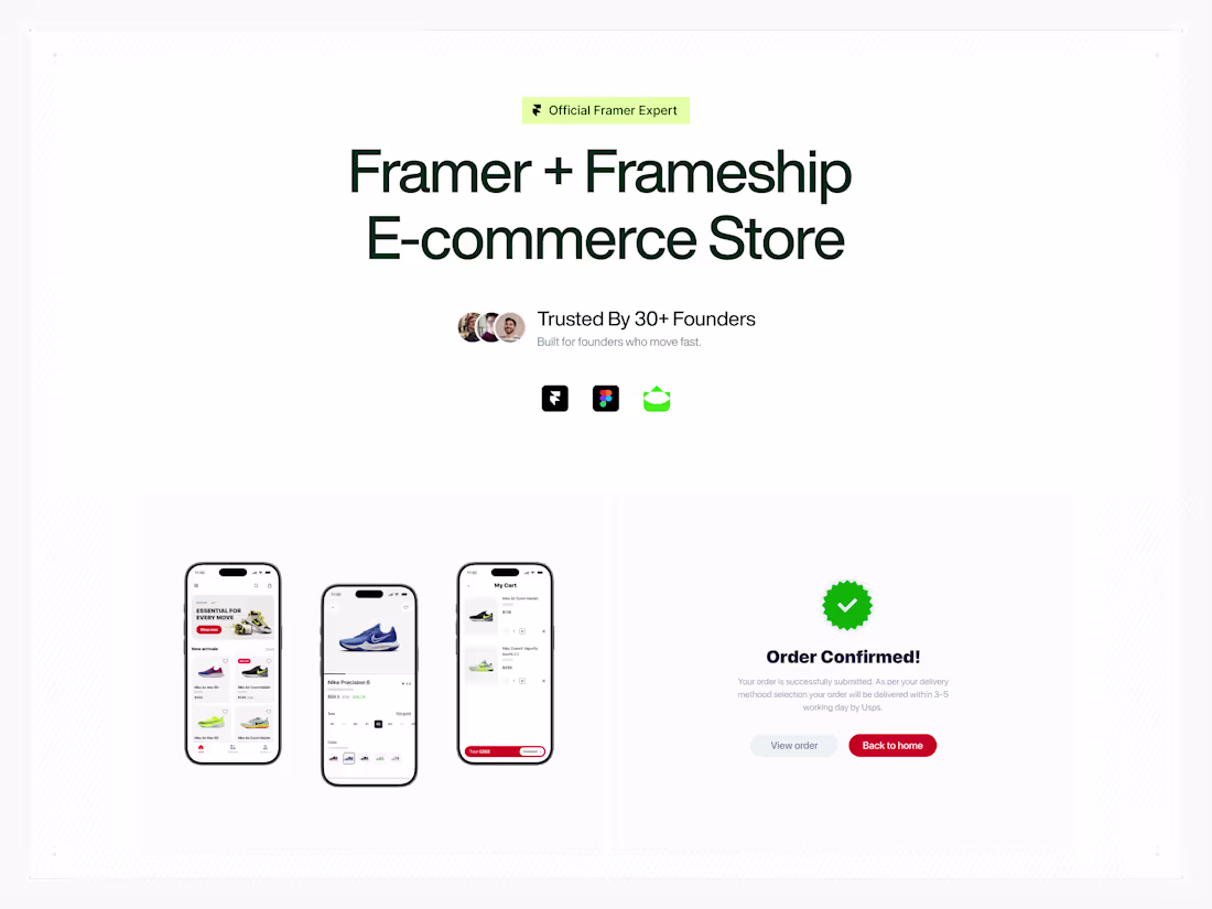 Cover image for Framer + Frameship E-commerce Store