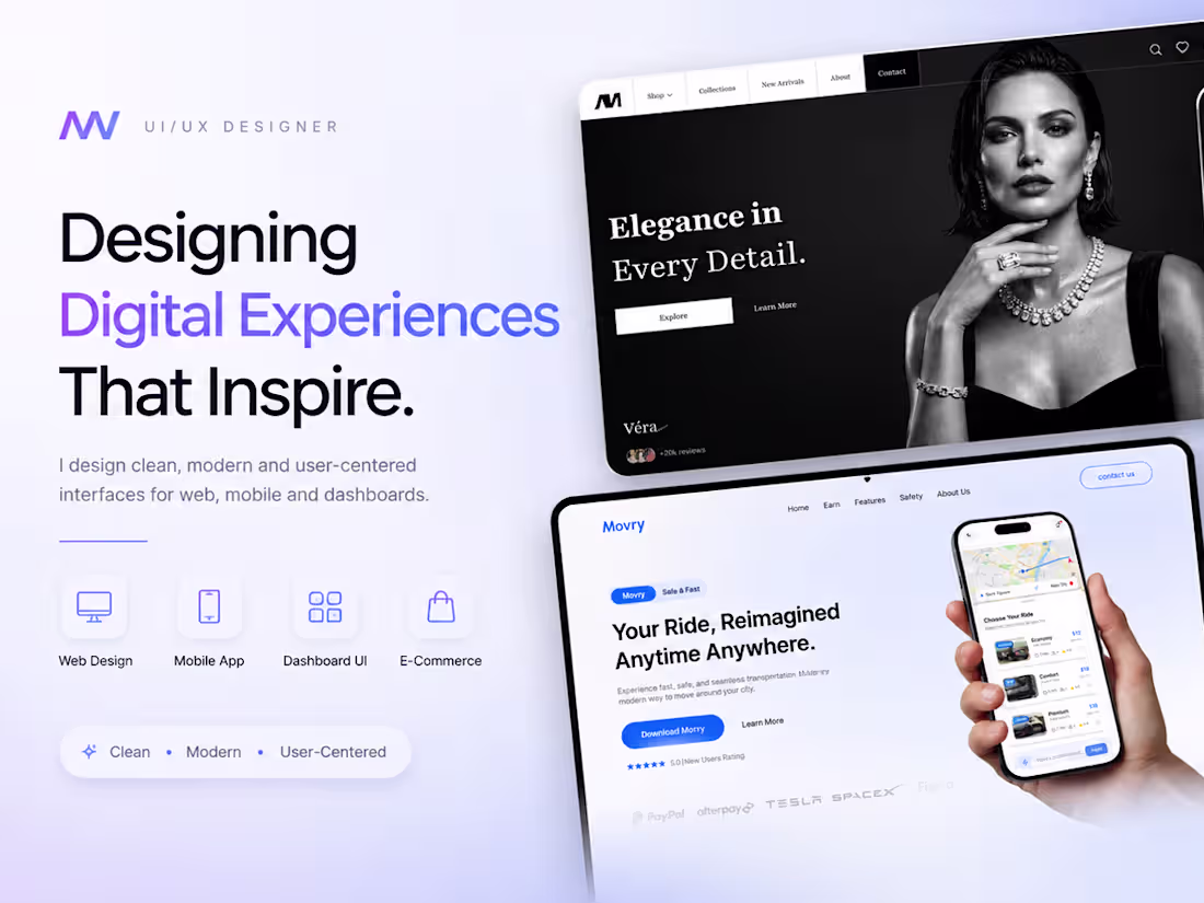 Cover image for UX/UI Design for Websites, Mobile Apps & SaaS Dashboards