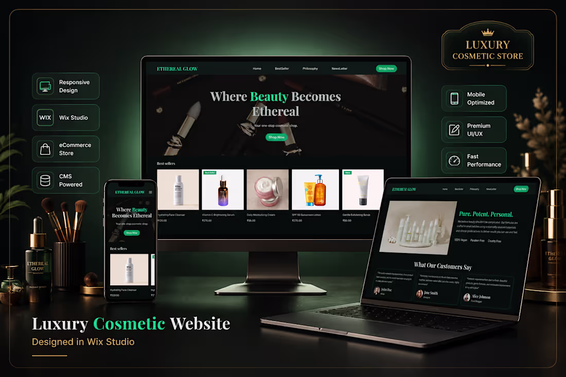 Cover image for Premium Cosmetic Store UI/UX Design