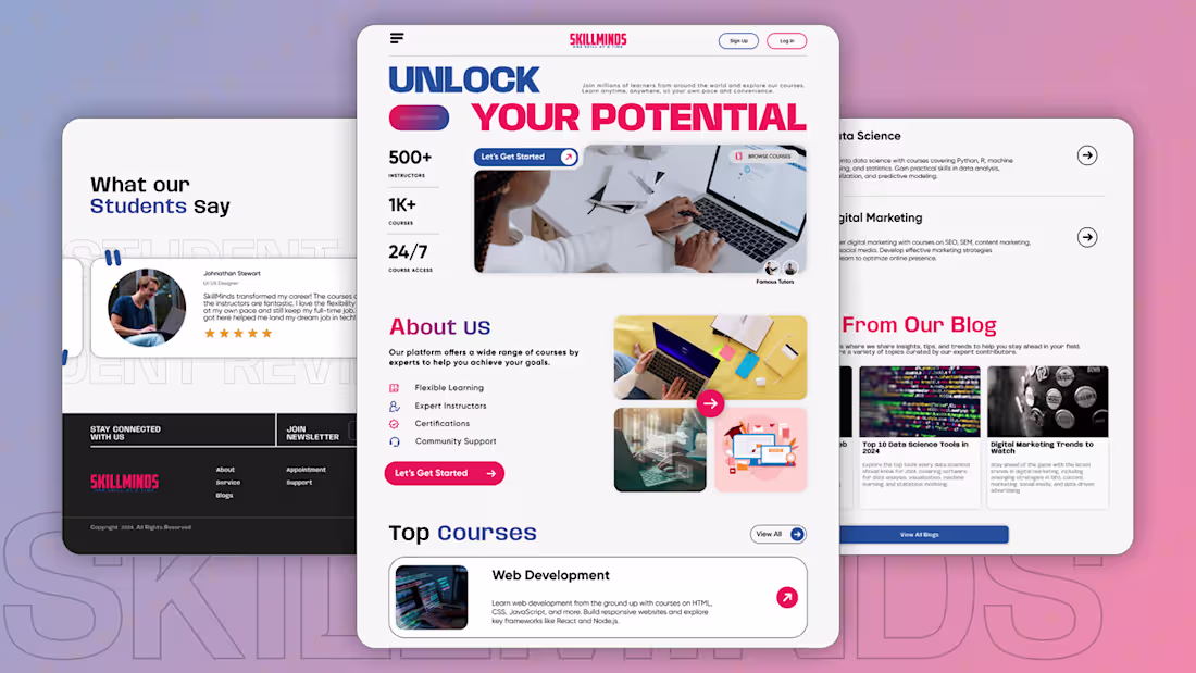Cover image for Online Learning Platform - UX/UI Design 