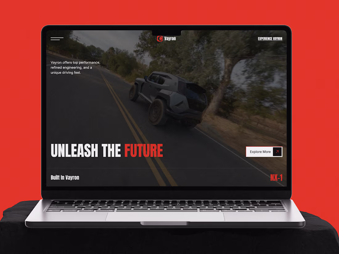 Cover image for VAYRON — Electric Vehicle Website Template Design