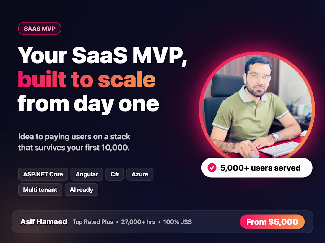 Cover image for SaaS MVP Development with ASP.NET Core & Angular