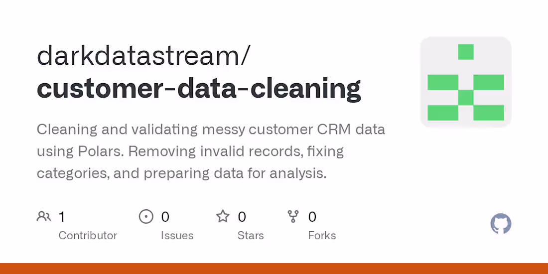 Cover image for Customer Data Cleaning with Polars