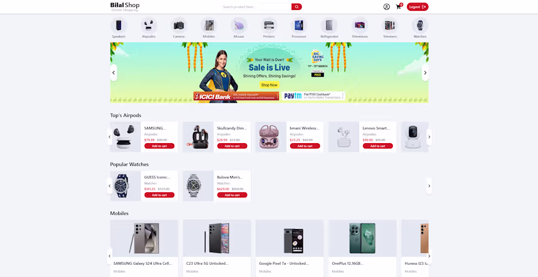 Cover image for Project Overview
Developed BilalShop, a high-performance,