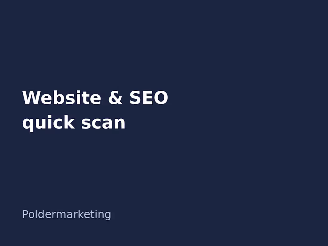 Cover image for Website & SEO quick scan