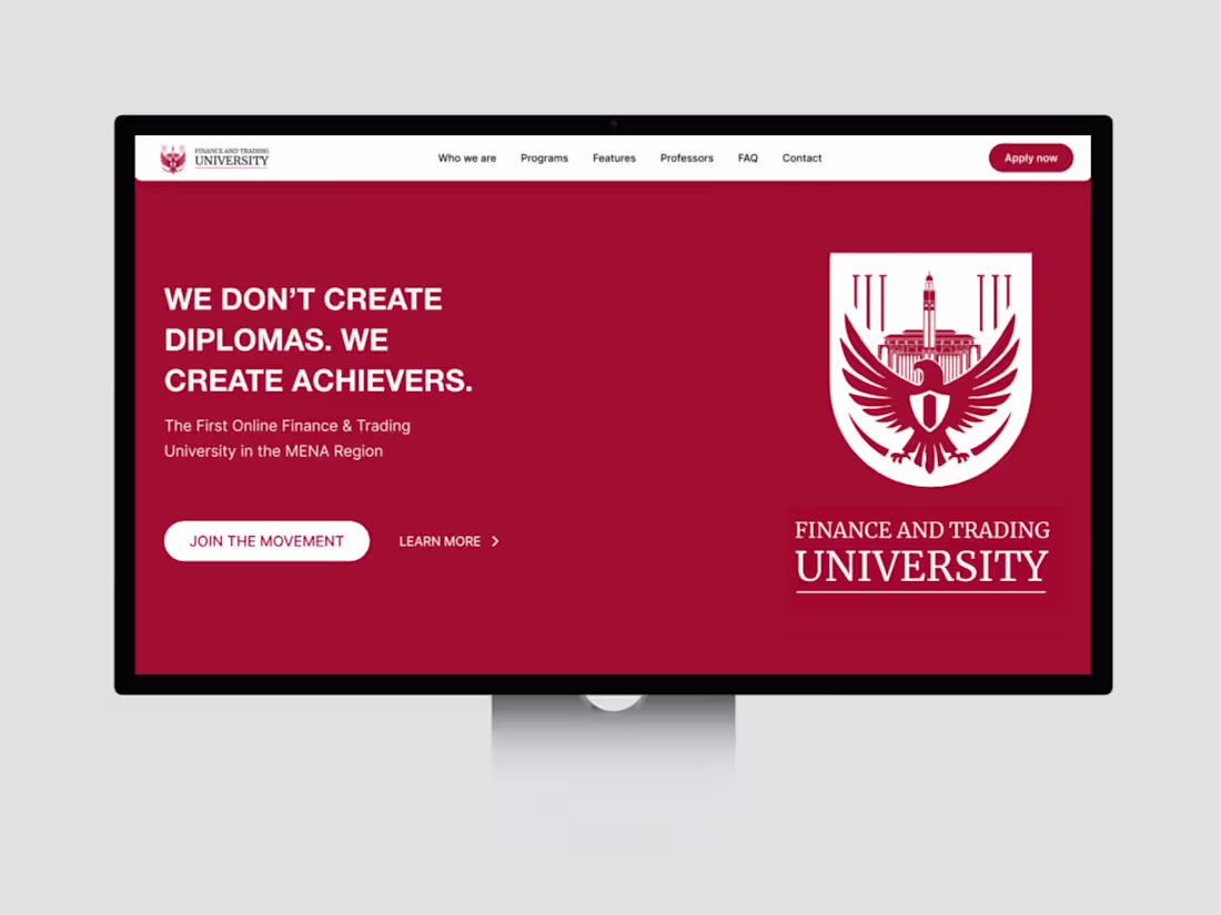 Cover image for Landing Page Design for UFT Trading Community