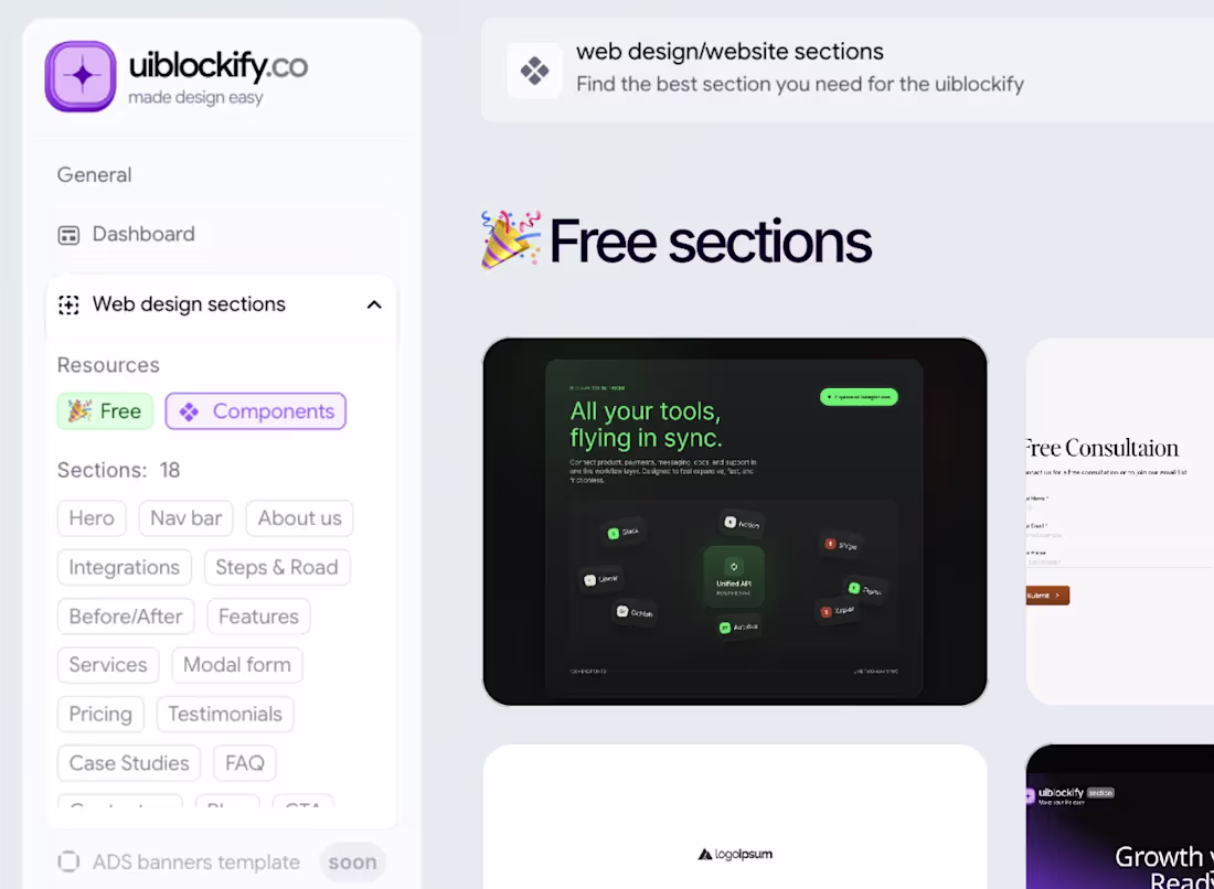 Cover image for Discover New Free Integrations on UIBlockify Dashboard
