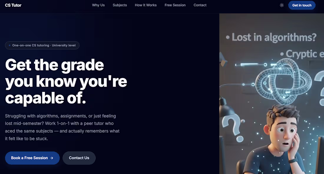 Cover image for A tutoring website to set