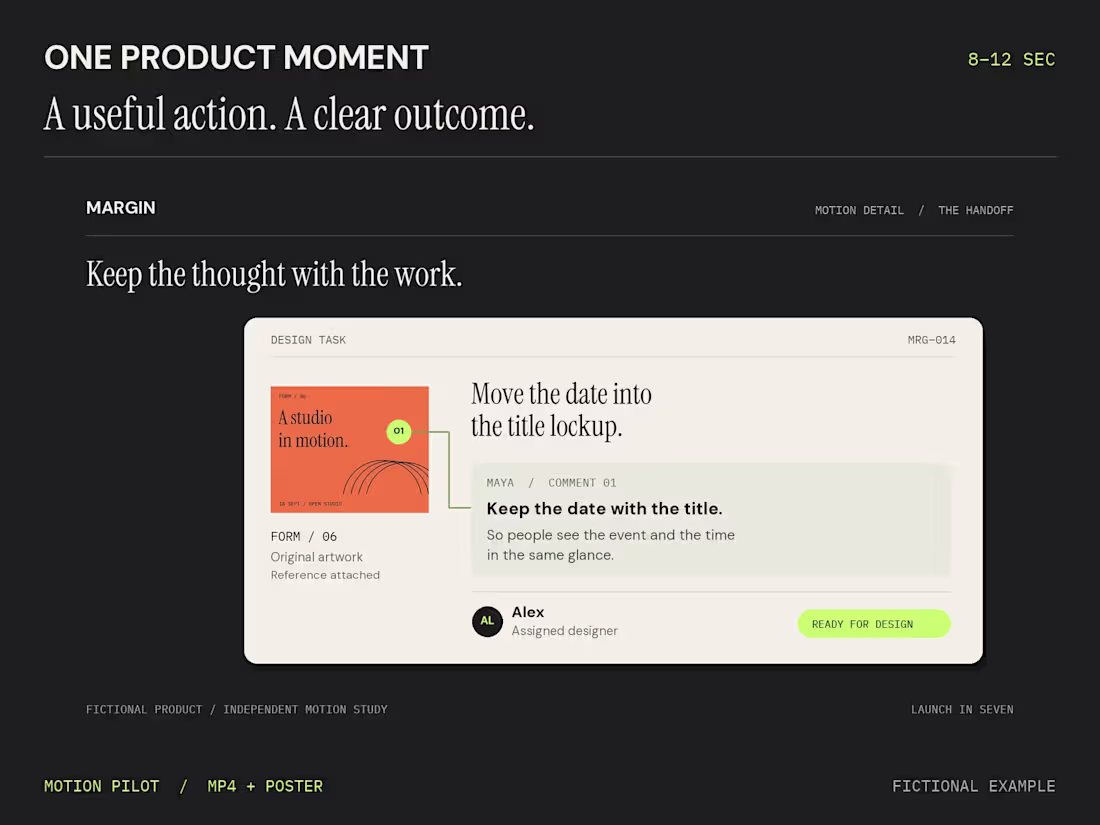 Cover image for One Product Moment — 8–12 Second Motion Pilot