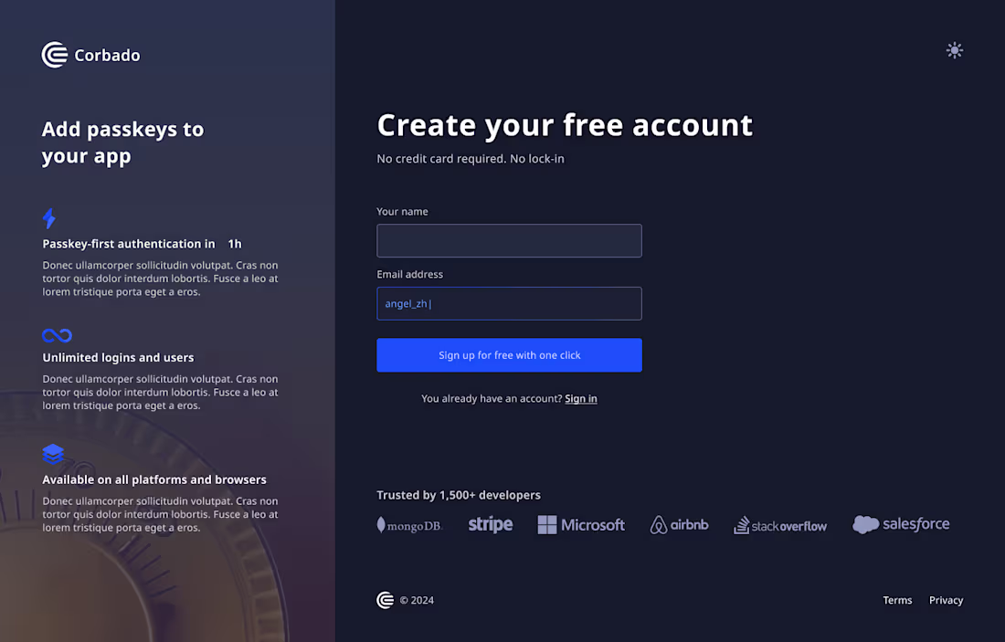 Cover image for User signup process
