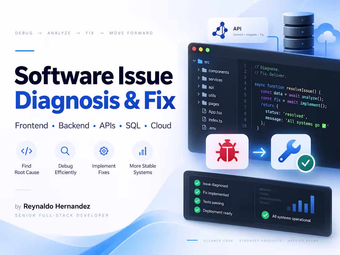 Cover image for Senior Full-Stack Bug Fix & Technical Troubleshooting