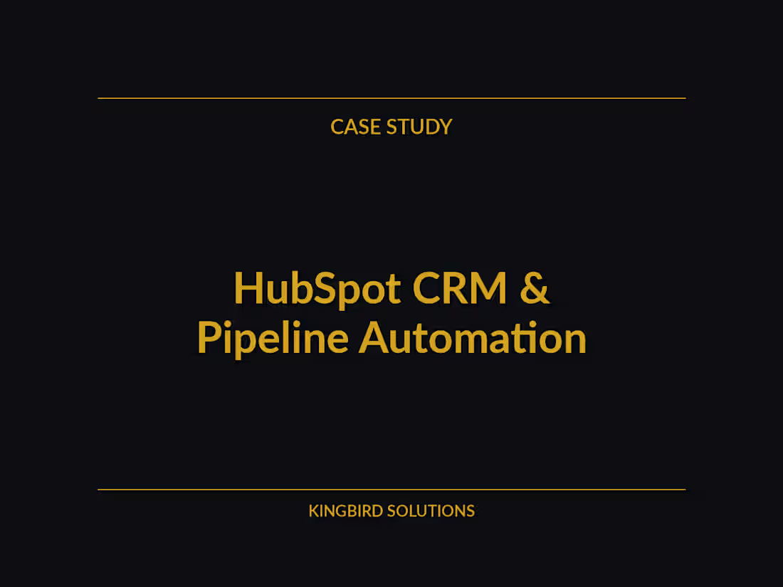 Cover image for HubSpot CRM Implementation & Pipeline Automation