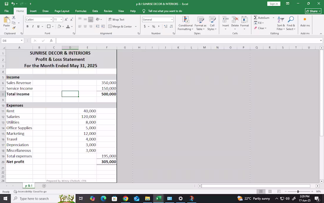 Cover image for Profit and loss statement