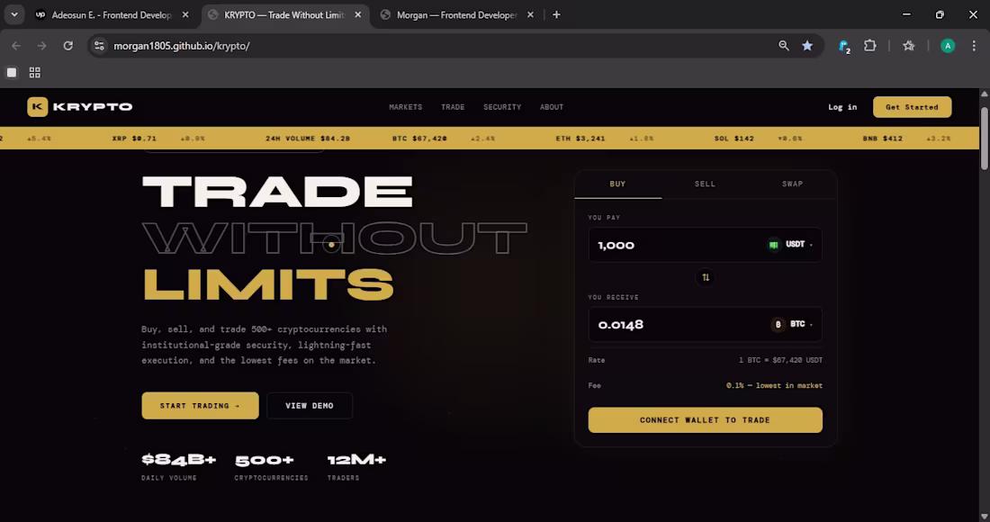 Cover image for Crypto Exchange & Web3 UI