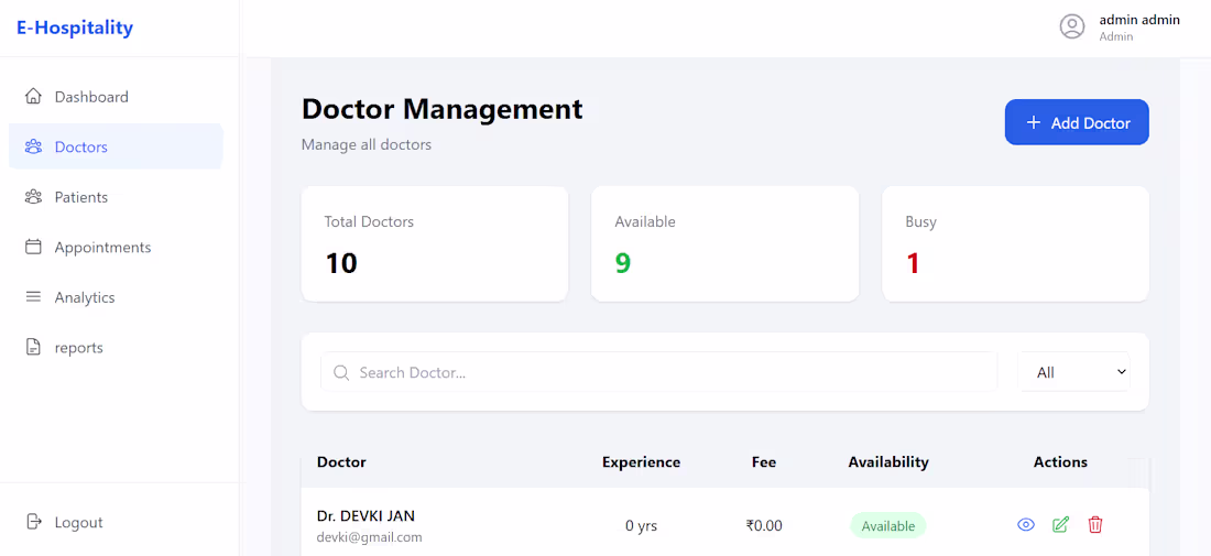 Cover image for Doctor Management System