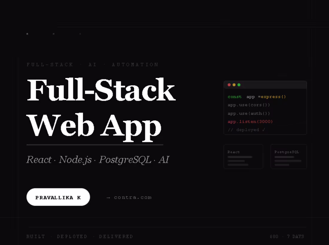 Cover image for I'll build you a full-stack web app with React and Node.js