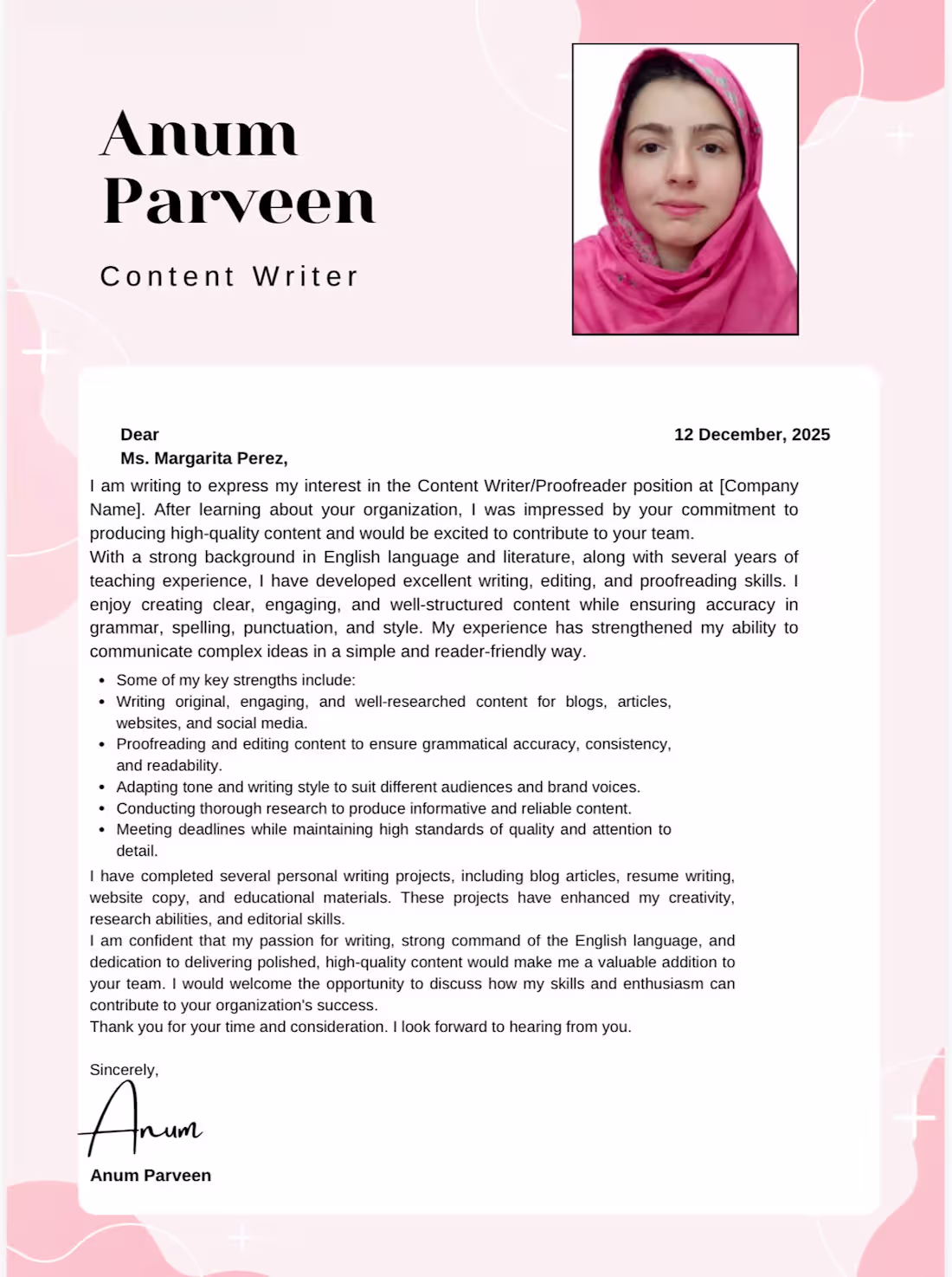 Cover image for A professionally written cover letter