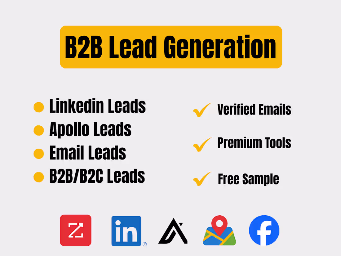 Cover image for (5,000) B2B Email List Building and LinkedIn Leads