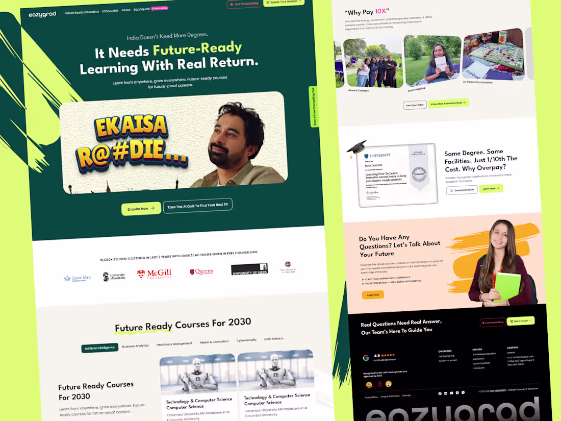 Cover image for EazyGrad Website Landing Page Design

Designed