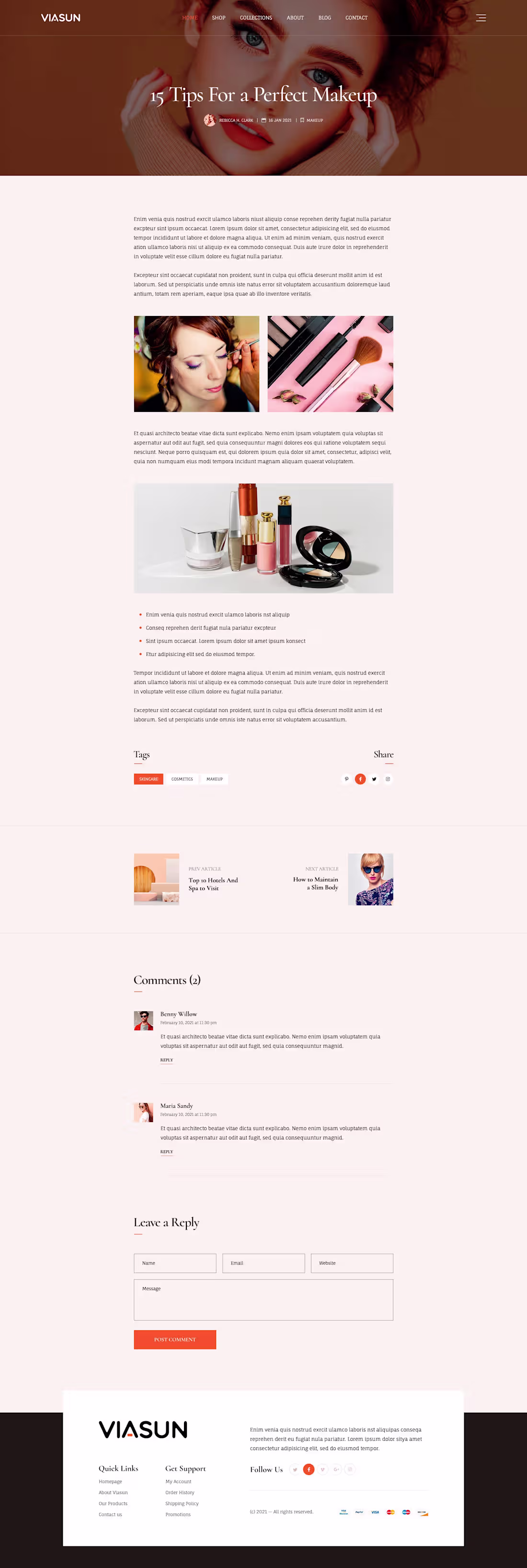 Cover image for Makeup Blog Website Design