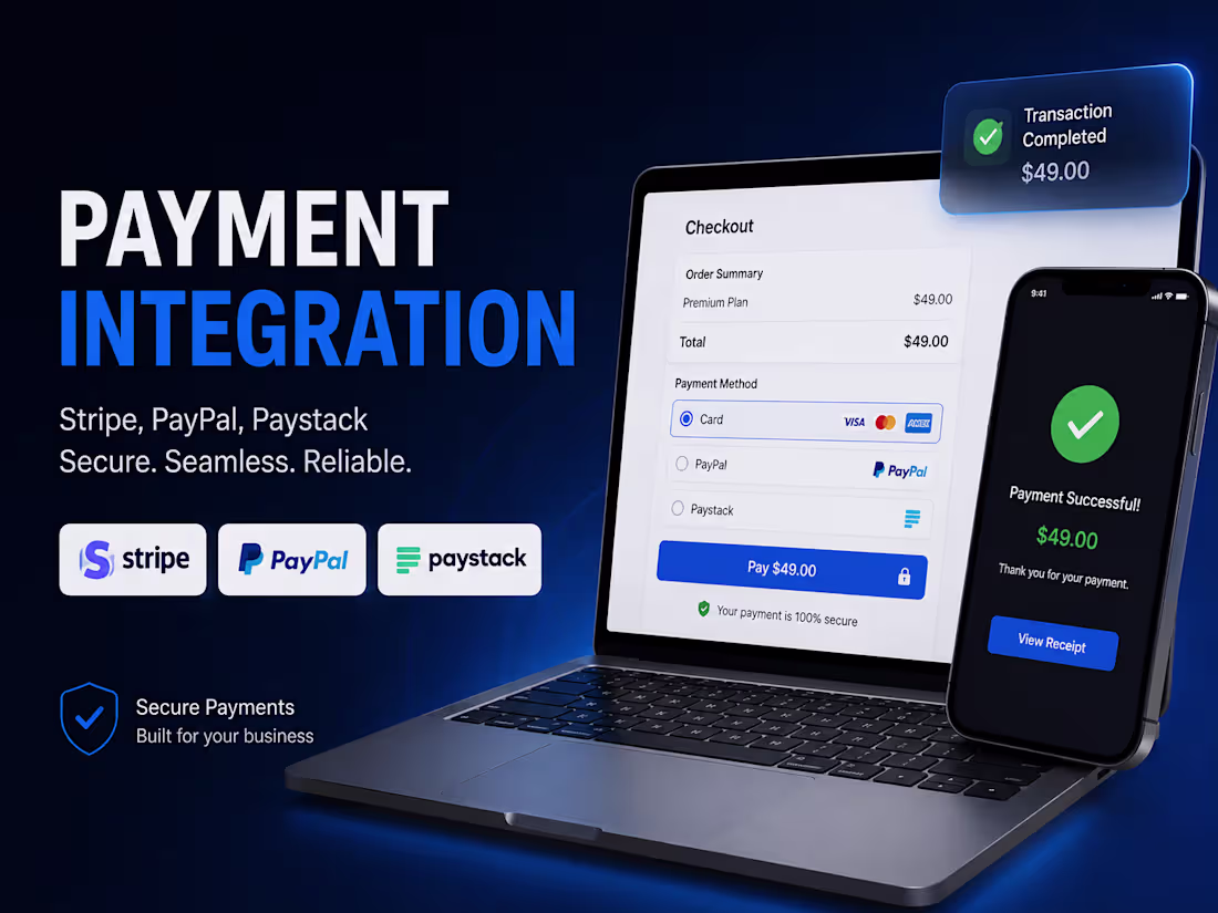 Cover image for Integrate stripe, PayPal and paystack payments Into your app