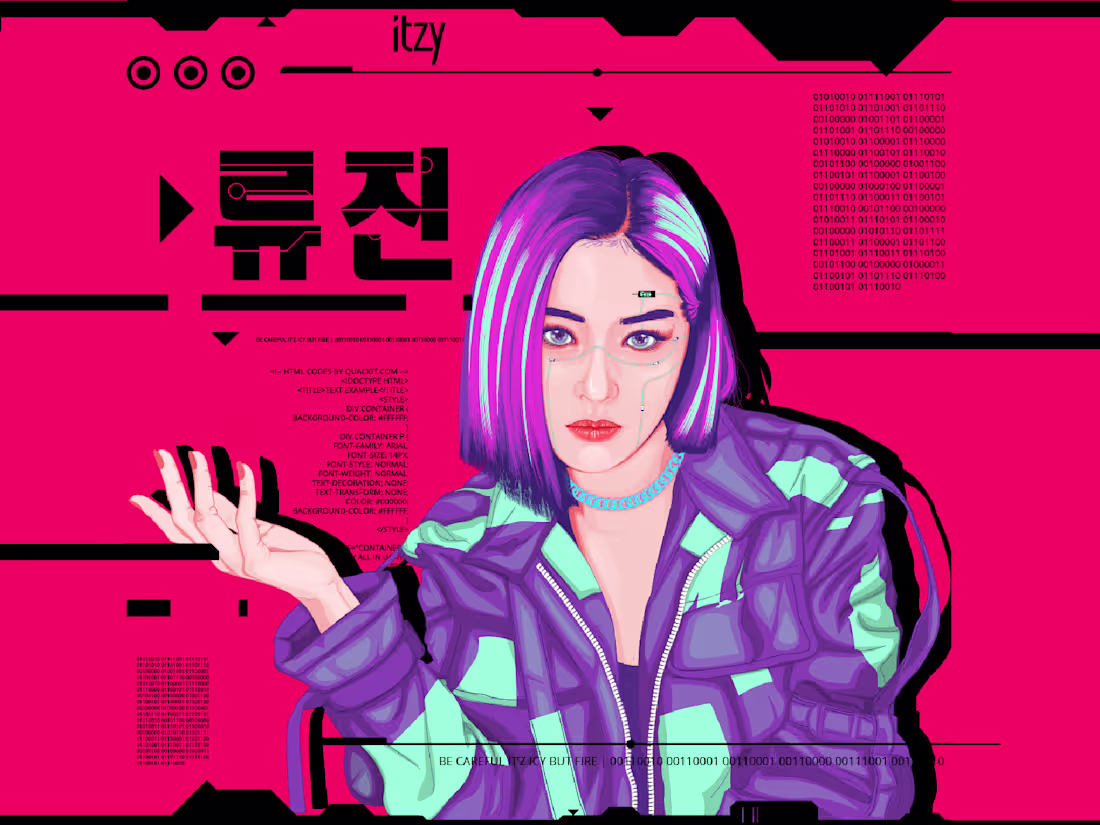 Cover image for K-Pop Cyberpunk Illustration Poster